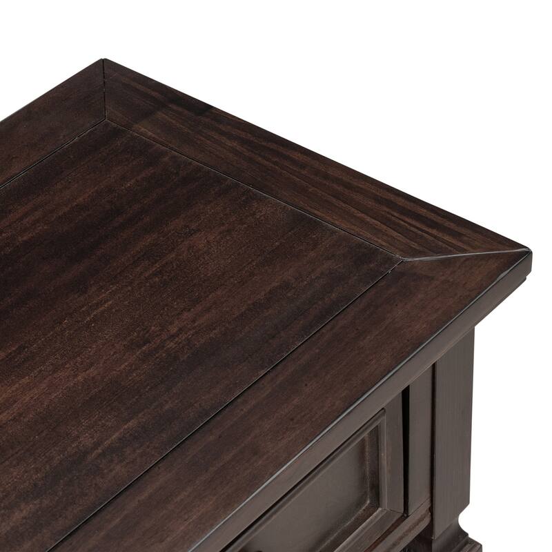 Classic Retro Style Console Table with Three Top Drawers and Open Style Bottom Shelf