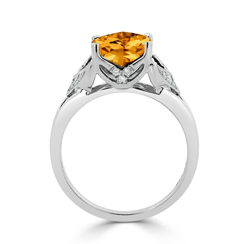 Auriya Modern 2 3/8ct Cushion-cut Citrine and Diamond Engagement Ring 1/6ctw 14k Gold