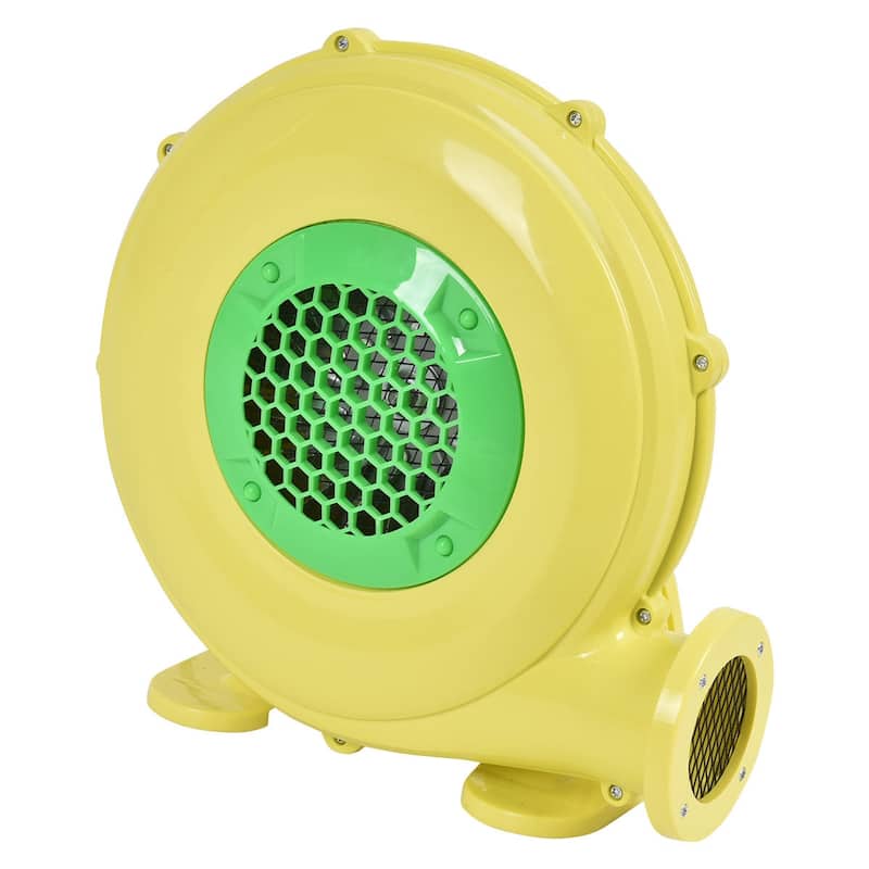 Gymax Inflatable Bounce House Bouncy Castle Air Blower Pump Fan - See Details - Yellow+Green - See Details - Kids