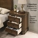 preview thumbnail 15 of 48, Roundhill Furniture Maderne 3-Piece Wood Bedroom Set, Panel Bed and Two Nightstands