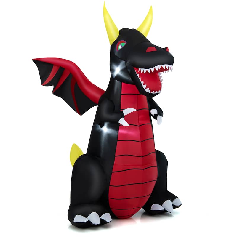 Costway 8 FT Halloween Inflatable Fire Dragon Giant Blow up Decoration - See Details