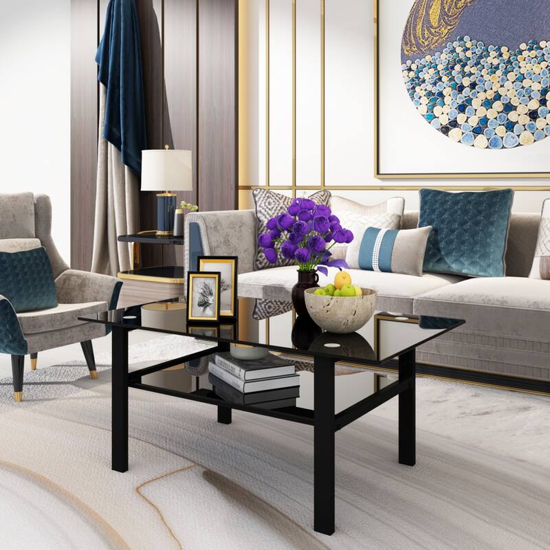 39"Rectangle Glass Coffee Table