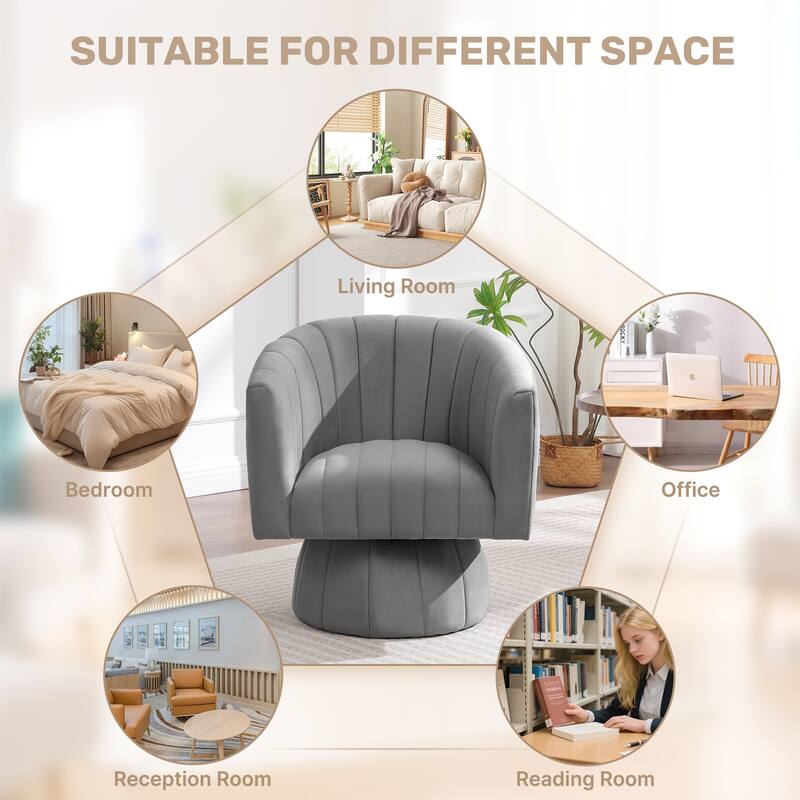 HOMYKA Swivel Accent Barrel Chair Cute Comfy Arm Chair Set 2