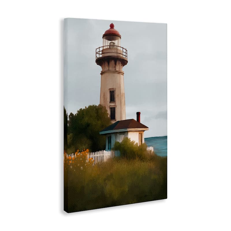 Stupell Scenic Summer Lighthouse View Canvas Wall Art Design By Elizabeth Medley