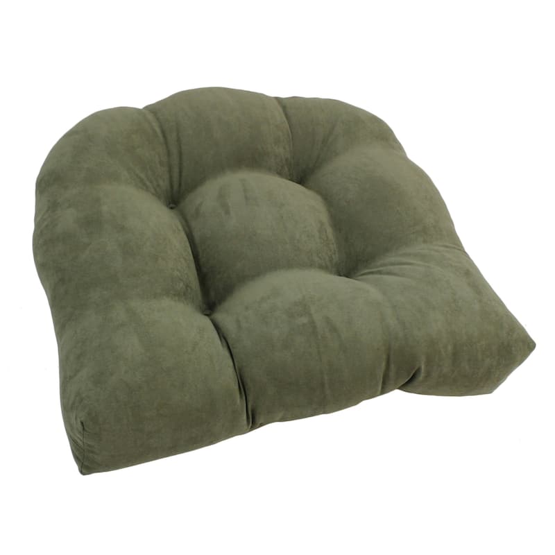 19-inch U-Shaped Microsuede Chair Cushion (Set of 1, 2, or 4) - Single - Sage Green