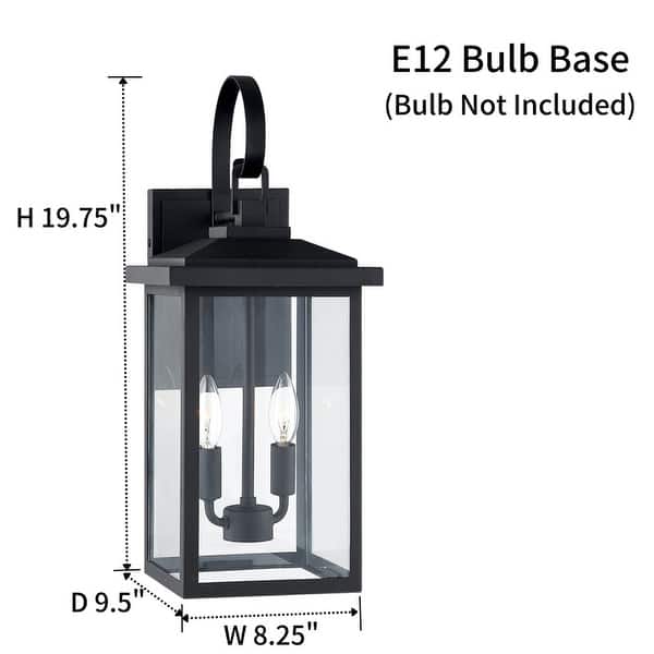 dimension image slide 1 of 2, KAWOTI Black Outdoor Wall Sconces and Pendant Light