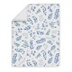 preview thumbnail 3 of 4, Floral Leaf Boy or Girl 4pc Nursery Crib Bedding Set - Blue Grey White Boho Watercolor Botanical Flower Woodland Tropical Garden
