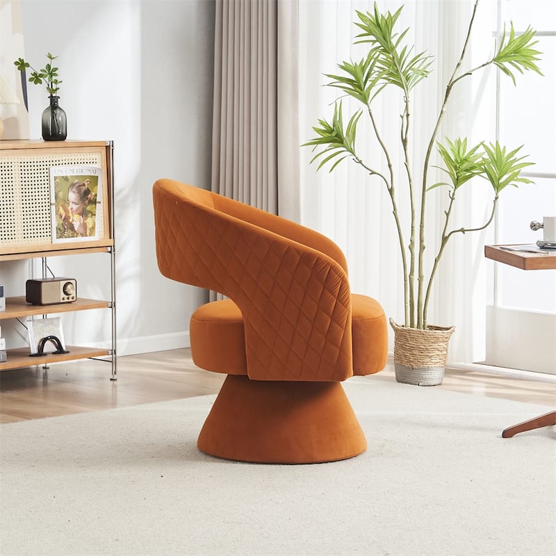 Swivel Accent Chair Armchair,Round Barrel Chair in Fabric,velvet