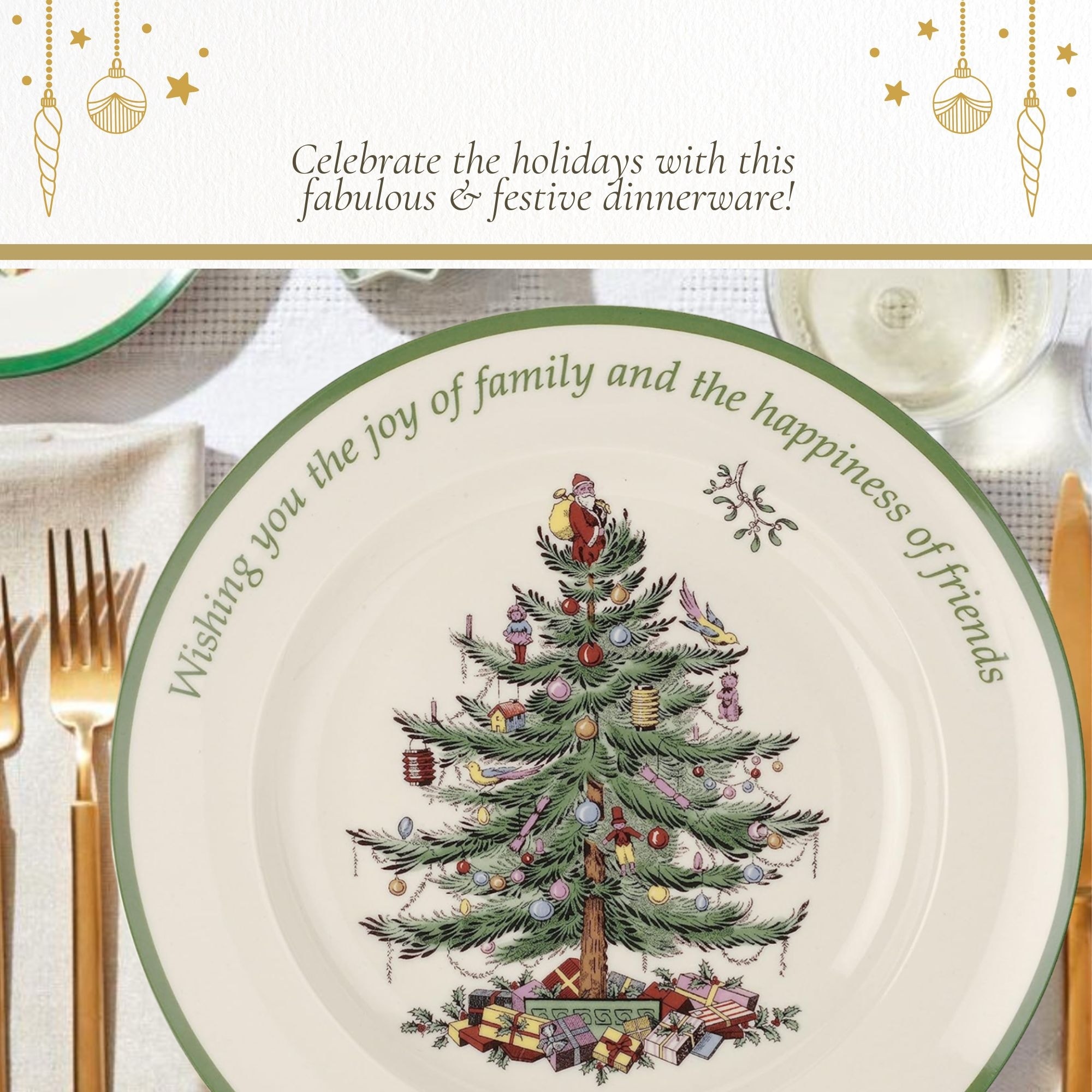 Spode Christmas Tree Sentiment Plate D Bed Bath Beyond