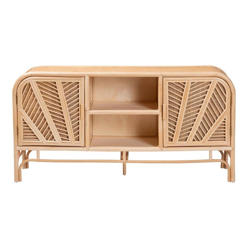 Carabella Bohemian Natural Rattan 2-Door Storage Cabinet