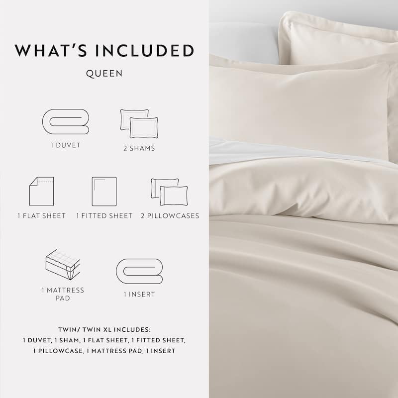 Simply Essential Dorm In A Bag Duvet, Sheet Set, Mattress Pad and Duvet Insert