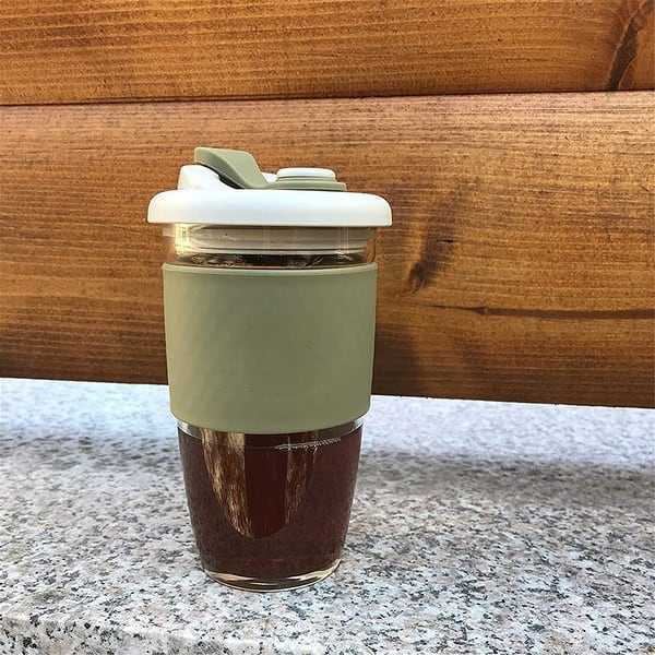 Reusable Glass Coffee Cup 16oz