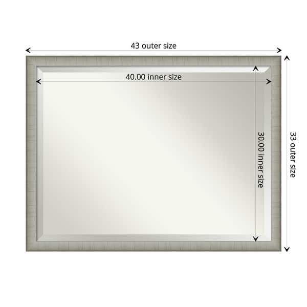 dimension image slide 15 of 18, Beveled Bathroom Wall Mirror - Elegant Frame