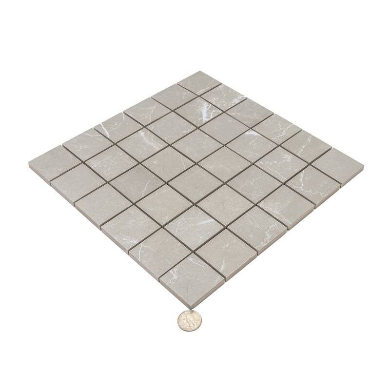 Regalia 12x12 in. Matte Gres Porcelain Uniform Square Mosaic Wall and Floor Tile (5.82 sq ft/case, 6-Pack)