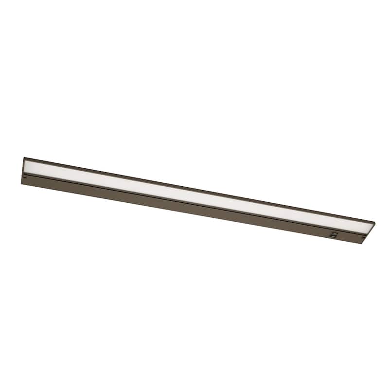 Koren 32-inch Rubbed Bronze LED Under Cabinet, White Polycarbonate Shade - White