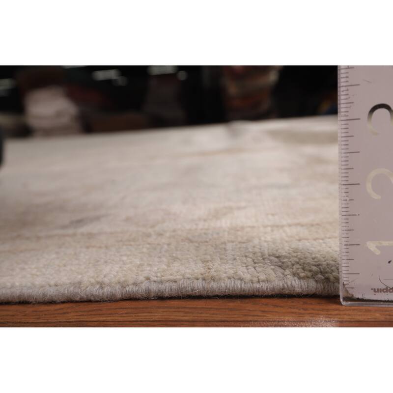 Vegetable Dye Floral Oushak Turkish Rug Handmade Wool Carpet - 9'10"x 14'3"