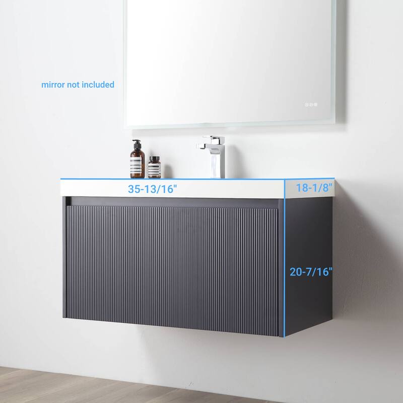 Floating Bathroom Vanity with Sink, Wall Mounted Vanity