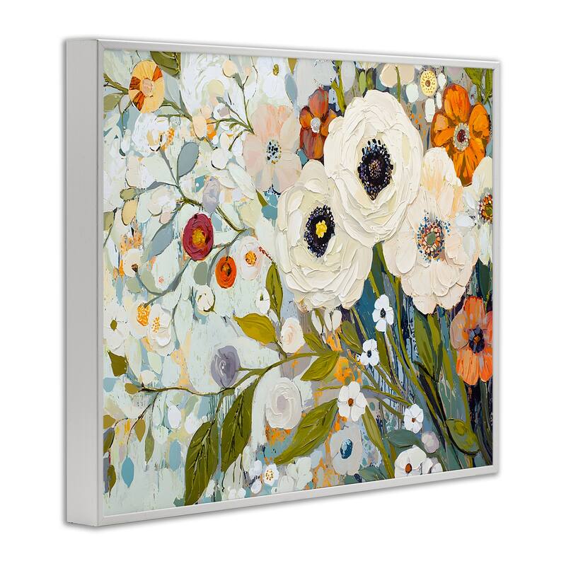 Stupell Blooming Round Flowers Arrangement Framed Giclee Art Design By Franklyn Gregory