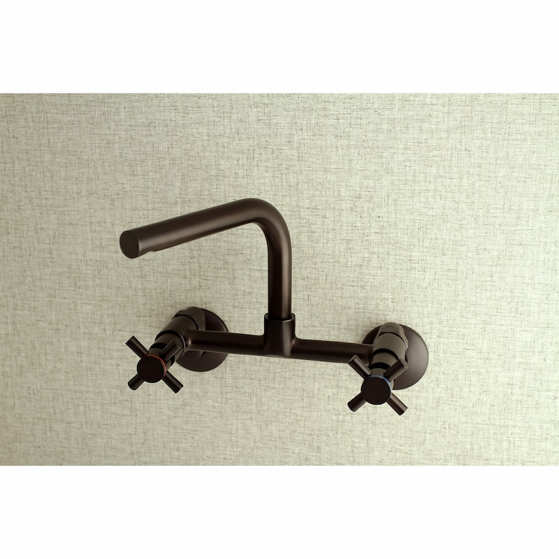 Kingston Brass Concord 8 in. Adjustable Center Wall Mount Kitchen Faucet