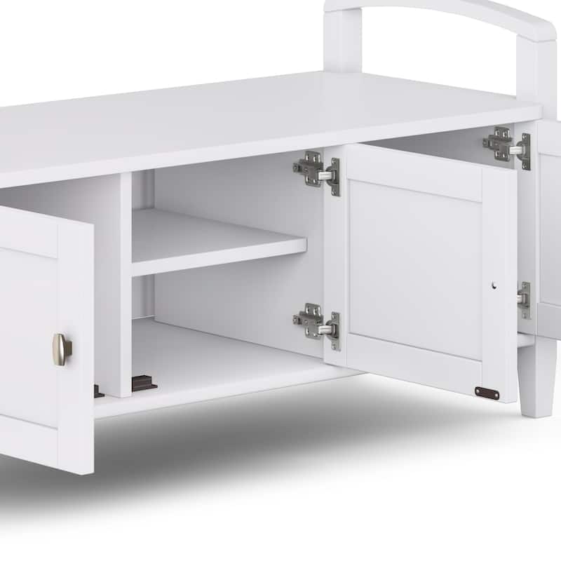 WYNDENHALL Norfolk Solid Wood 44-inch Wide Entryway Storage Bench - 44 Inches wide
