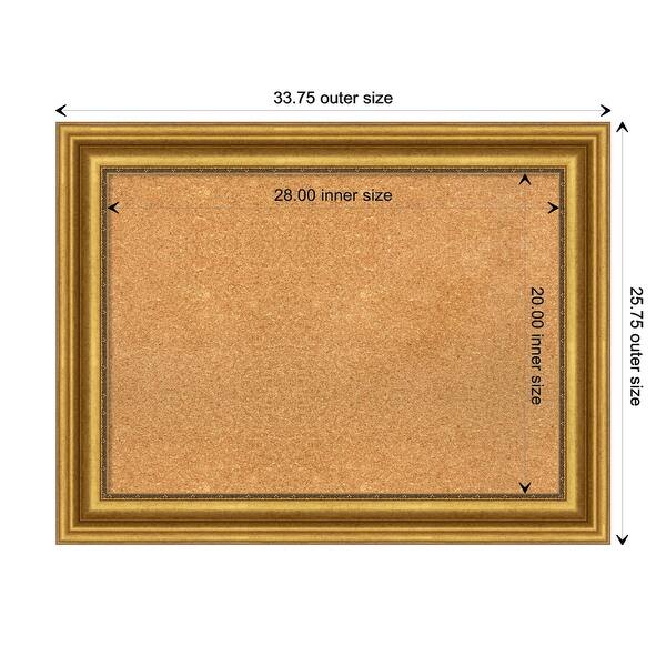 dimension image slide 9 of 15, Parlor Framed Cork Bulletin Memo Board