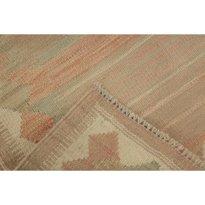 Hand Woven Oriental 100% Wool Carpet Southwestern Tribal Oranges & Rust Kilim Area Rug - 4' 3'' X 2' 3''