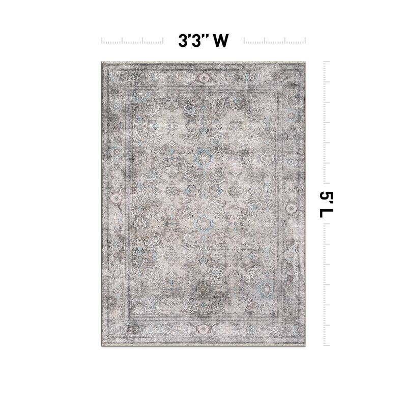 World Rug Gallery Transitional Distressed Vintage Machine Washable Area Rug