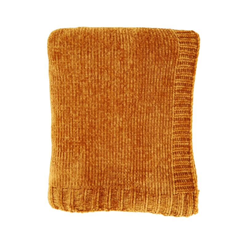 Warmth of Chenille Knit Throw - Mustard