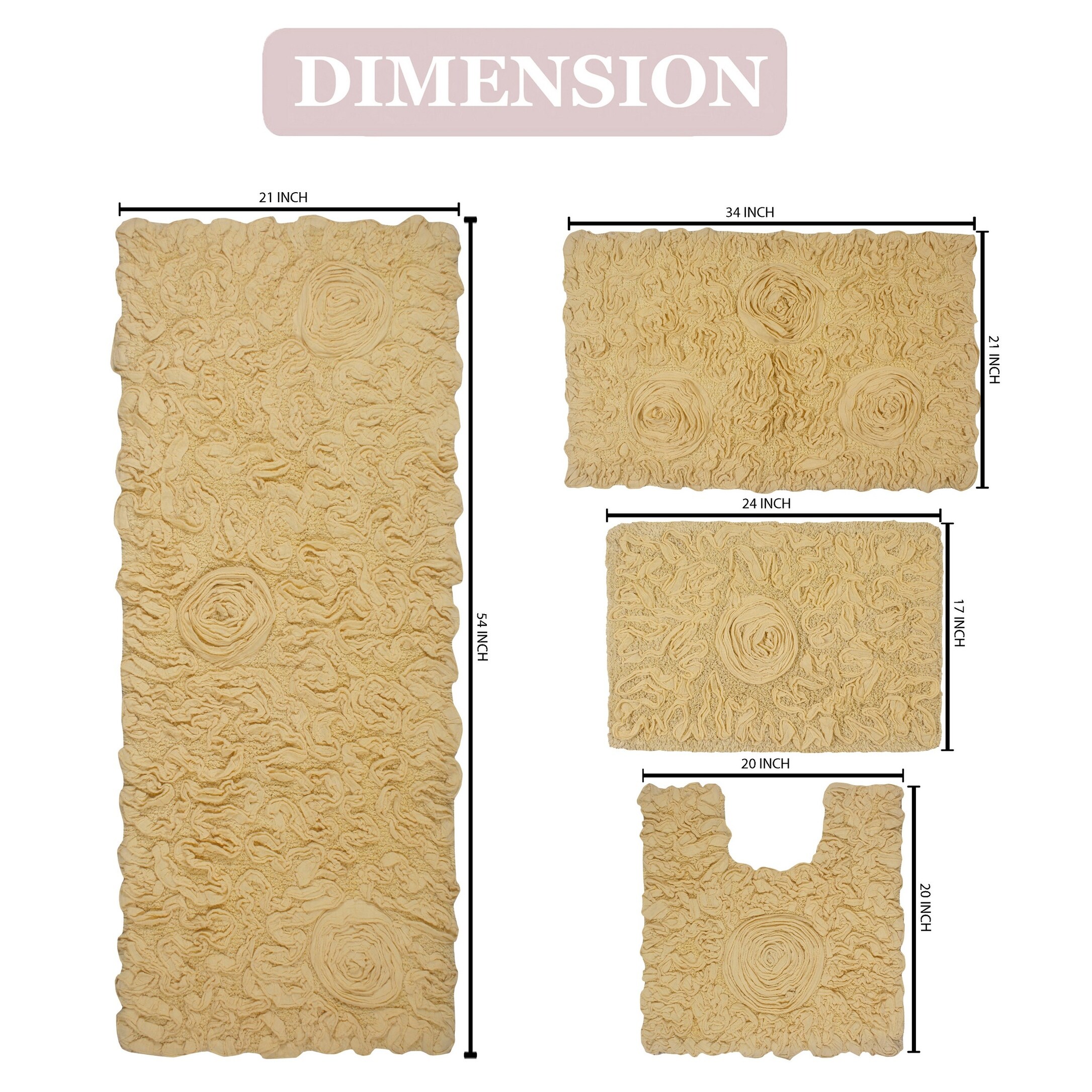 Bell Flower Cotton Non-Slip Bath Mat Soft Absorbent Bathroom Rug-image