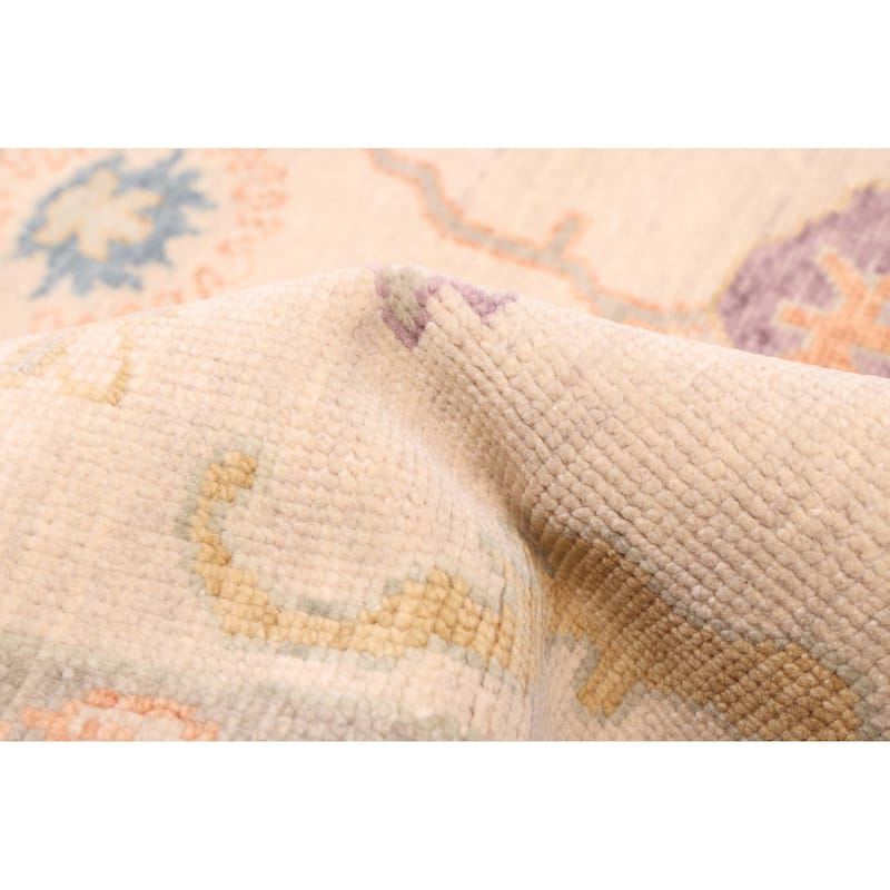 ECARPETGALLERY Hand-knotted Modern Oushak Ivory Wool Rug - 8'1 x 10'1