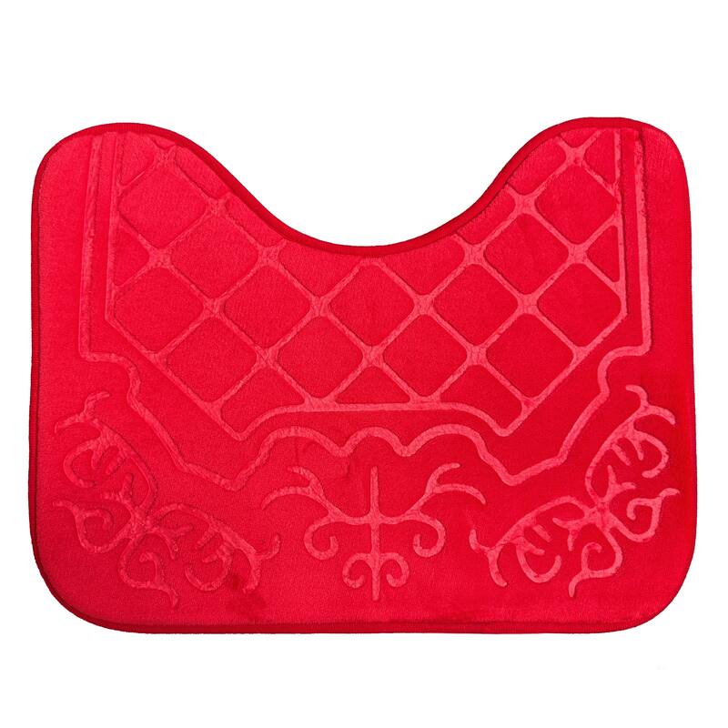 3 Piece Red Ultra Soft Thick Memory Foam Non-Slip Absorbent Bathroom Bath Mat Set