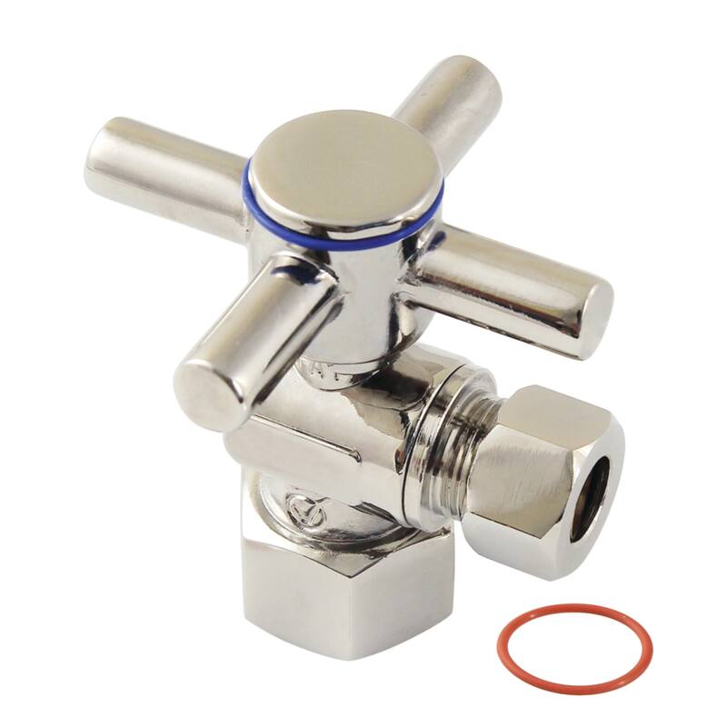 Kingston Brass Concord 1/2" FIP x 3/8" O.D. Comp Quarter-Turn Angle Stop Valve - Polished Nickel