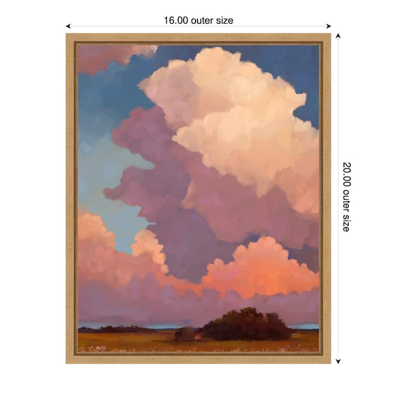 Landscape Light in the Clouds by Mary Sparrow Framed Canvas Wall Art Print - 16 x 20 in