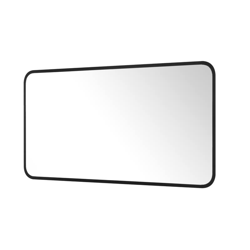 Ledel Modern Rounded Rectangular Metal Framed Bathroom Vanity Mirror