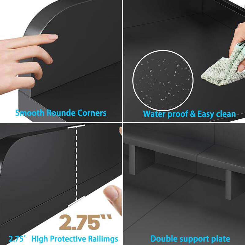 Washer Dryer Countertop, Laundry Wood Shelf Topper with Edge, 54" Width x 27.5" Depth