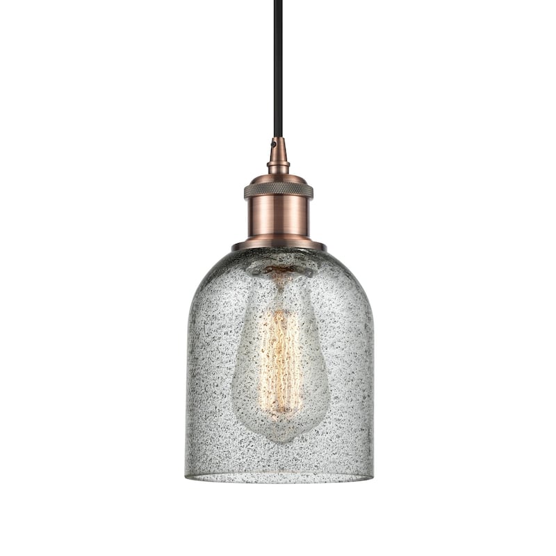 Innovations Lighting 516-1P-10-5 Caledonia Pendant Caledonia 5" Wide - Charcoal / Antique Copper