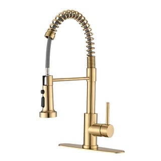 DORNBERG Gold Pull Down Sprayer Spring Kitchen Sink Faucet