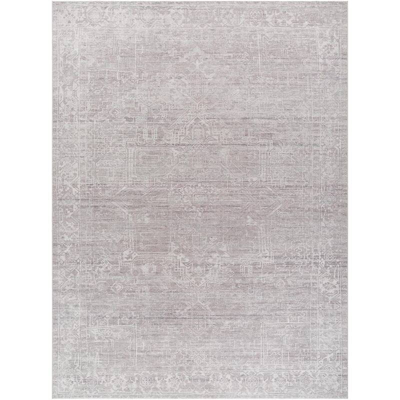 Galey Alix x Livabliss Collins Avenue VII Vintage Medallion Area Rug - 9' 1" x 12' - Medium Gray/Ivory