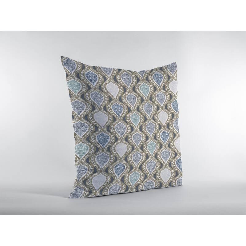 16" Gray Ogee Zippered Suede Throw Pillow