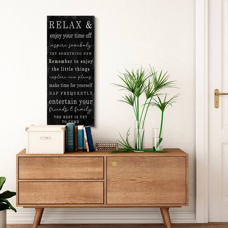 Stupell Relax and Enjoy Self Care Phrases Work Break Motivational Canvas Wall Art