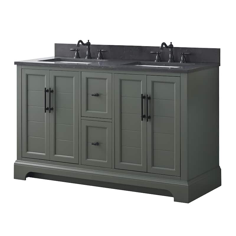 Vanity Art 54" Double Sink Bathroom Vanity with Top & Backsplash
