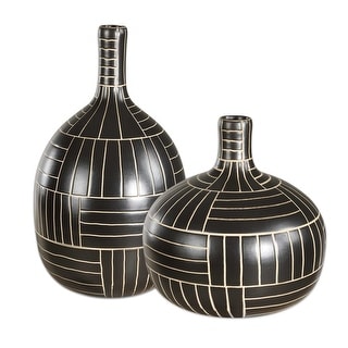 Uttermost Graphite Stride Geometric Vases Set/2