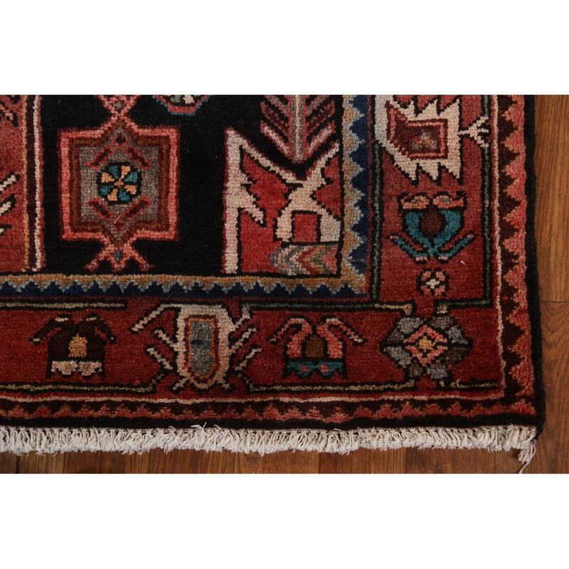Tribal Geometric Hamedan Persian Runner Rug Wool Hand-knotted Carpet - 3'6" x 9'7"