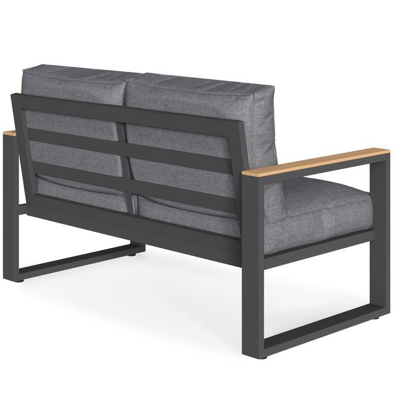 52'' Metal Outdoor Loveseat with Cushions