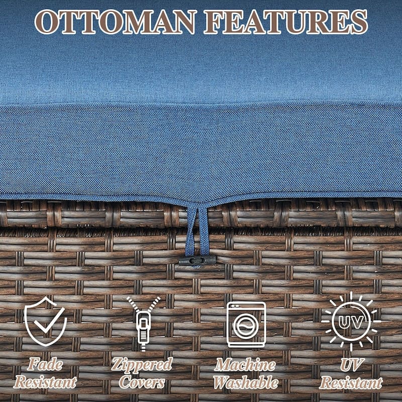 Outdoor Patio Glider Chairs with Ottomans