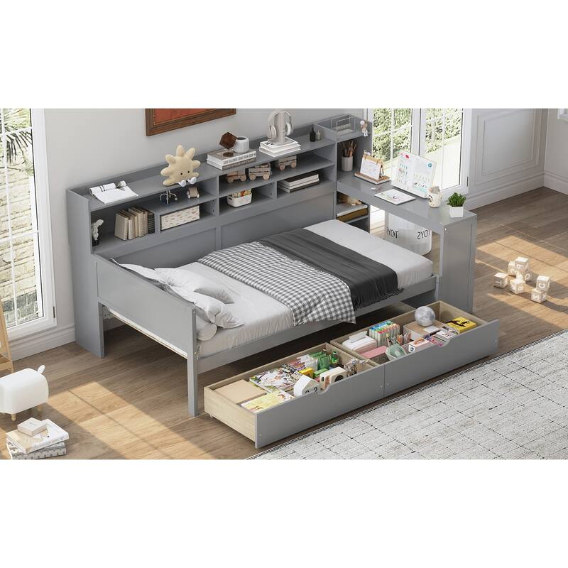 Twin Daybed with Desk and Storage