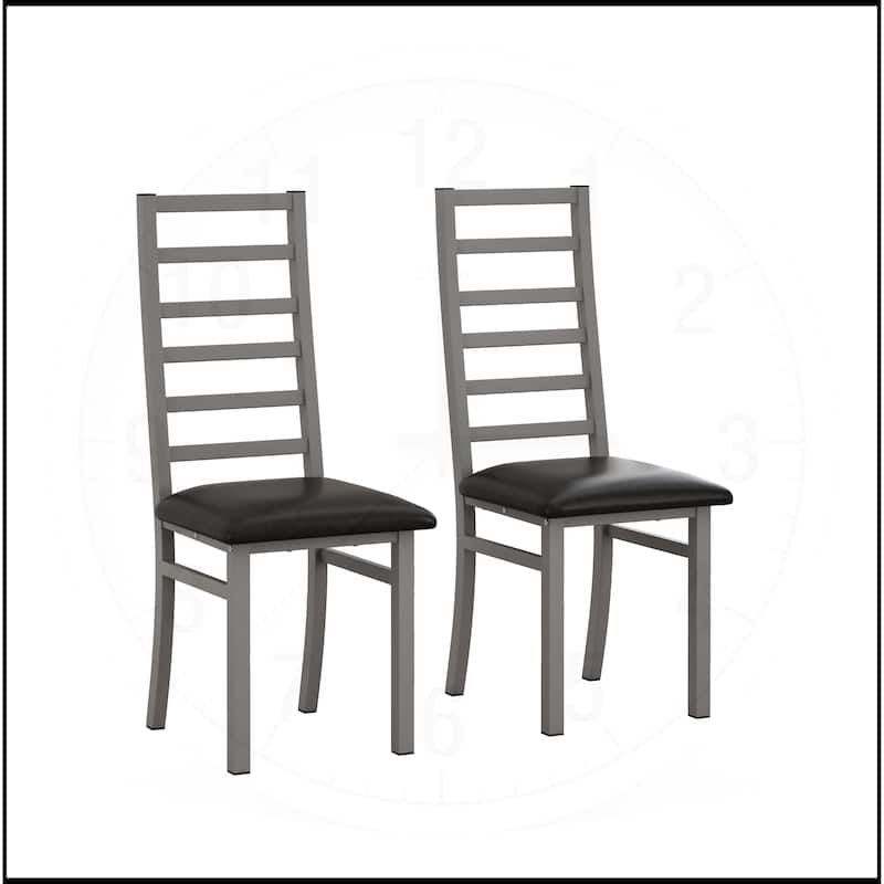 High Back Armless Metal Dining Chairs Set
