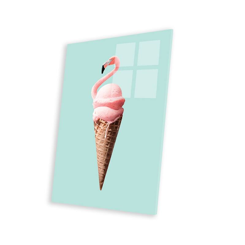 Flamingo Cone Print On Acrylic Glass by Jonas Loose