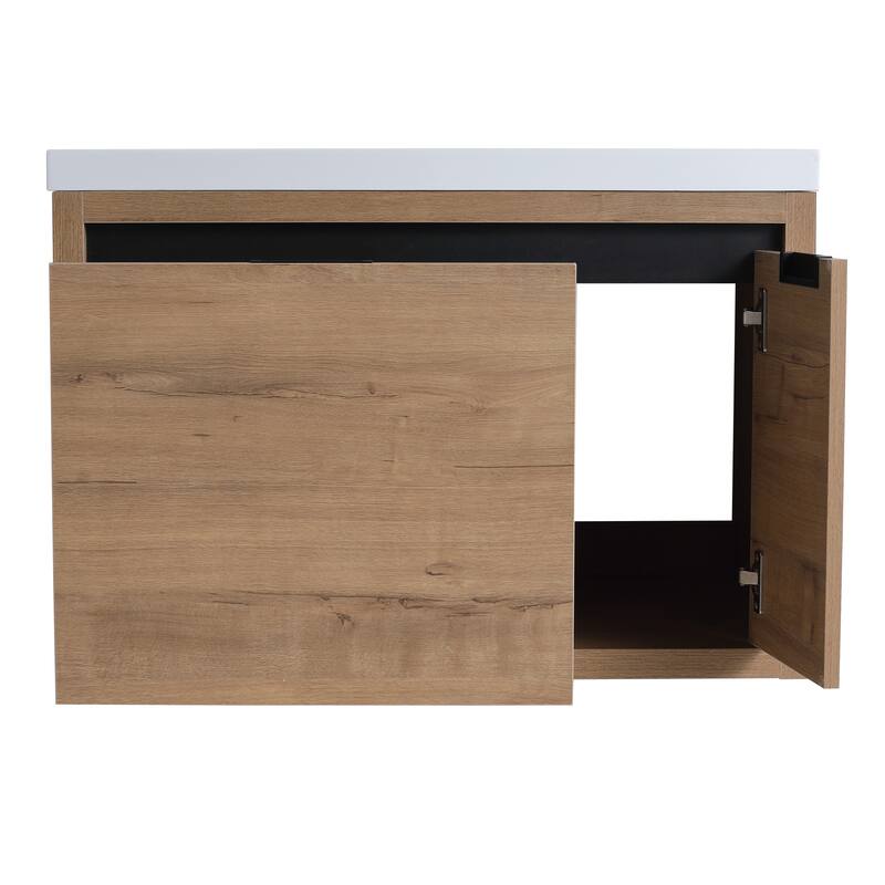 Beingnext 24"/30"/48" Bathroom Vanity with Sink, Floating Bathroom Vanity With Soft Close Door