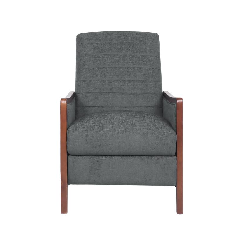 Birch Wood Push‑Back Recliner Chair with Channel Stitching